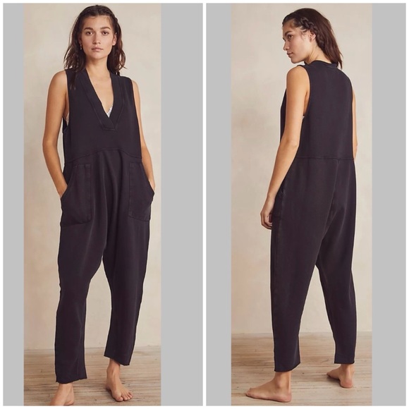 Free People Pants - Free People Whats Up Onesie One Piece Cotton Sweater Romper Black Size Medium